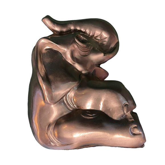 Vintage Metalworks Elephant Sculpture Shelf Art Handmade Made in USA 5” Accent - Picture 11 of 14